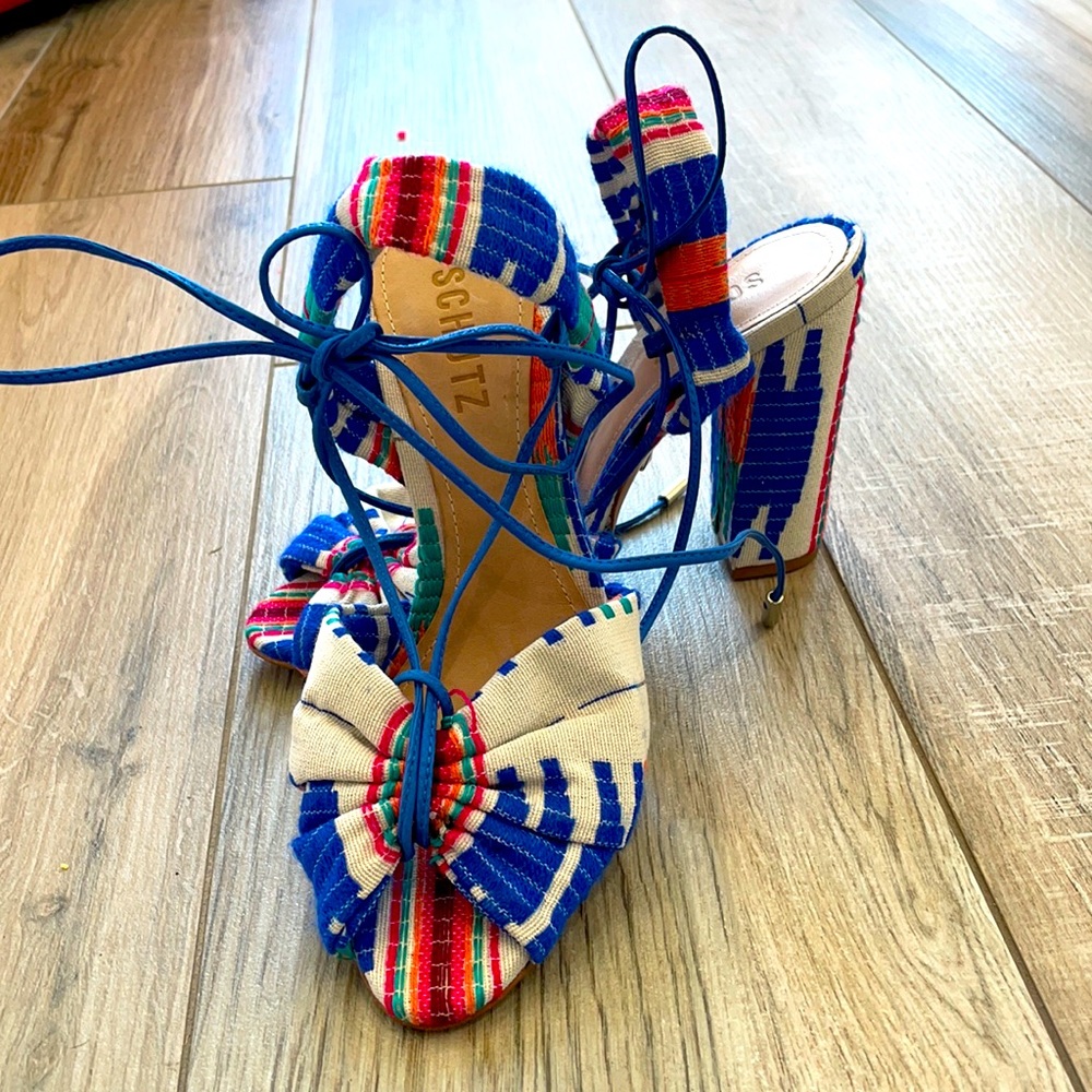 Cute print block heels